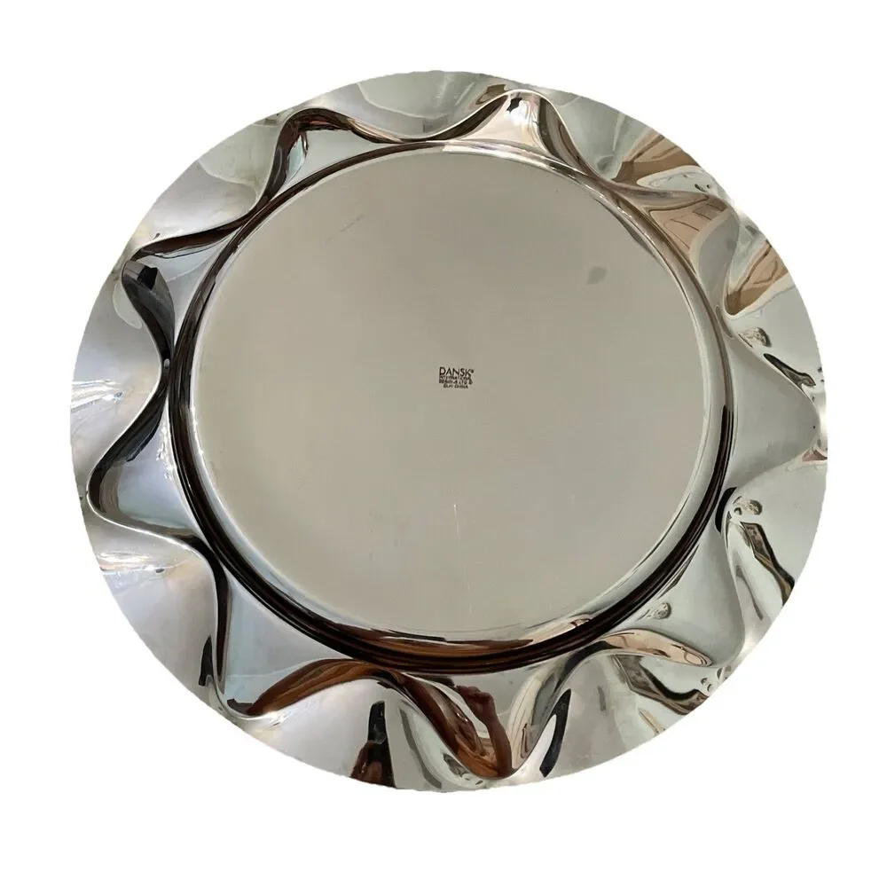 Dansk Origami Talc 13.5” Stainless Charger Plate Vintage Discontinued